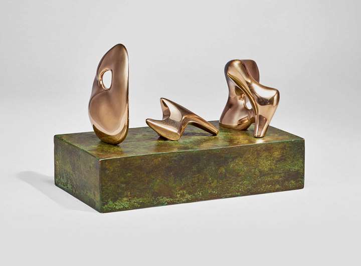 Three Piece Reclining Figure: Maquette No.2: Polished